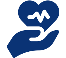 Blue Hand Holding Heart Icon